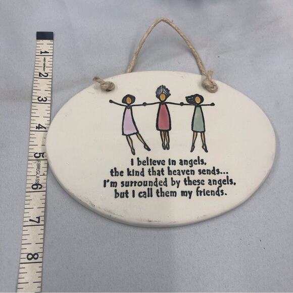 Best Friends August Ceramics Decorative Hanging Wall Plaque - Picture 12 of 13
